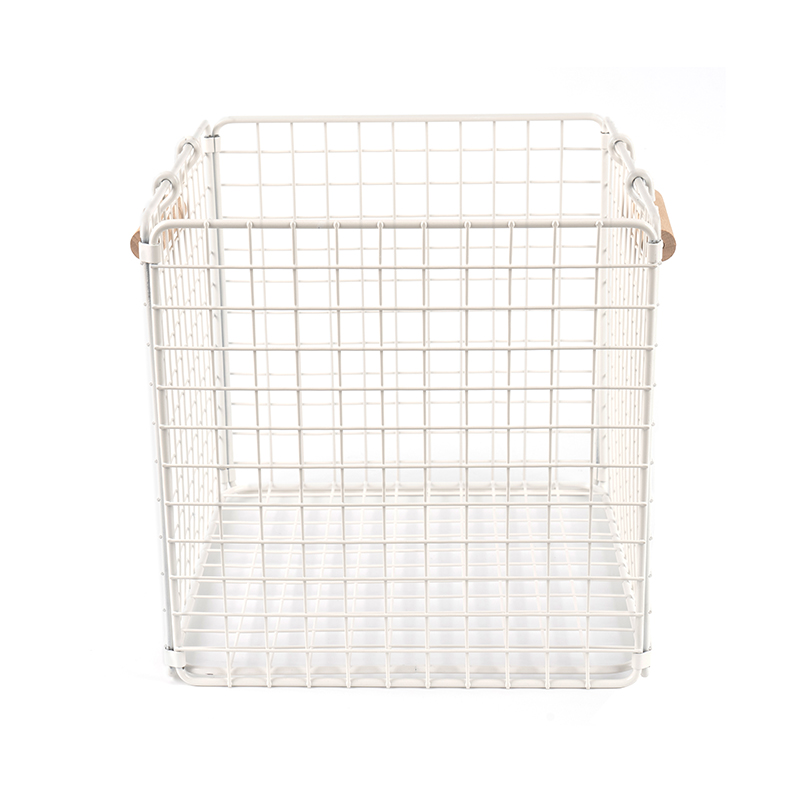 Storage Basket With Wooden Handles