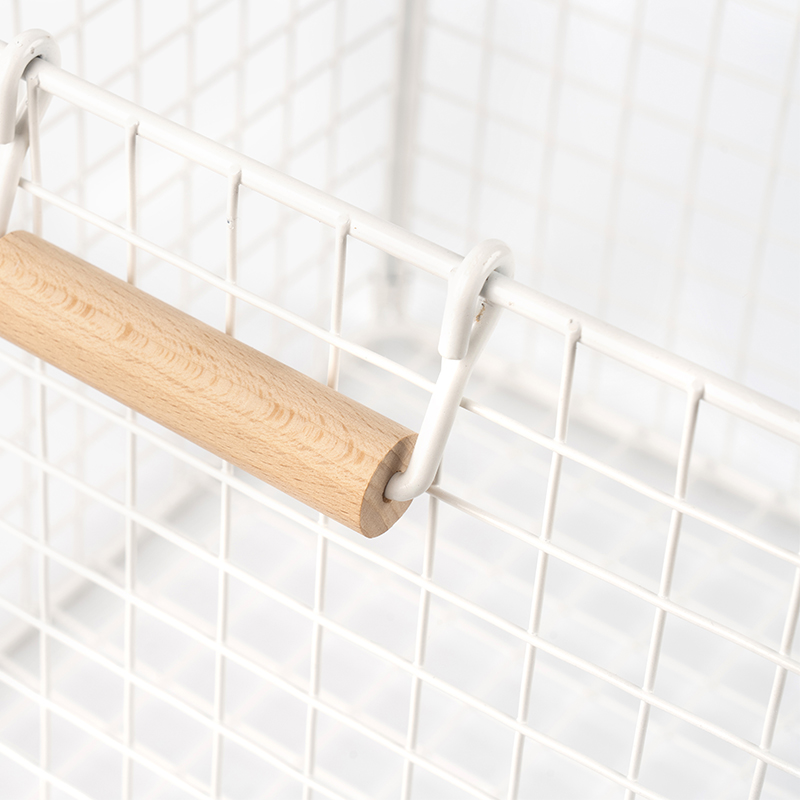 Storage Basket With Wooden Handles