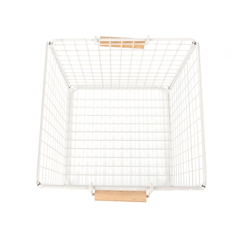Storage Basket With Wooden Handles
