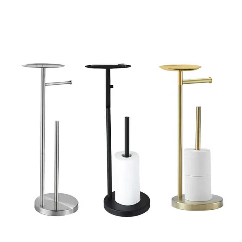 Freestanding Toilet Paper Holder with Storage Shelf